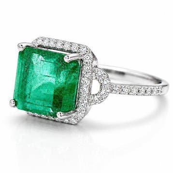 Zonder minimumprijs - Ring Platina - 1.71ct. tw. Smaragd -, Nieuw