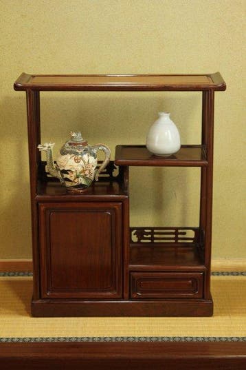 Vitrine - Bois - Japon - Étagère dexposition japonaise, Antiquités & Art