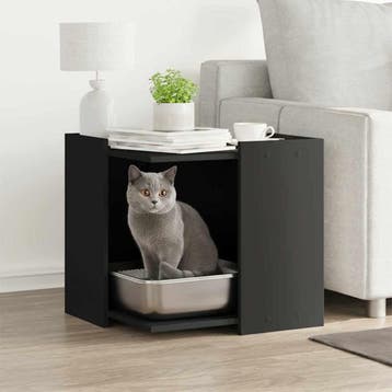 vidaXL Kattenbakomheining Zwart 53 x 53 x 51 cm, Verzenden