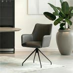 Leren draaibare eetkamerstoel Wave - Hermes Antracite, Huis en Inrichting, Stoelen, Bohemian, Eigentijds, Industrieel, Modern, Scandinavisch