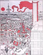 De dag van de arbeid op spotprent (lijst optie, Lithos), Antiek en Kunst, Verzenden