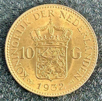 Pays-Bas. Wilhelmina. 10 Gulden 1932, Postzegels en Munten, Munten | Nederland