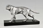 Limousin - Sculpture, Art Deco panter L. 41 cm. x H. - 23 cm, Antiquités & Art