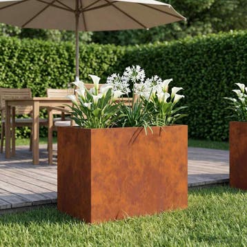 vidaXL Plantenbak Roestkleurig 60 x 40 x 50 cm weervast, Verzenden, Nieuw