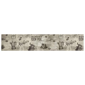 vidaXL Keukenmat wasbaar koffieprint 60x300 cm fluweel grijs, Verzenden, Nieuw