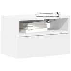 vidaXL Nachtkastje wandgemonteerd 45x26x28,5 cm wit, Verzenden, Nieuw