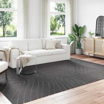 vidaXL Binnen- en buitenkleed PALMERAS Antraciet 340 x 240, Verzenden, Nieuw