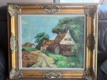 J . Durand (XX) - - Rustic European Village Landscape, Antiquités & Art
