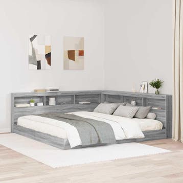 vidaXL Opberghoofdbord met plank Grijs Sonoma 180 cm Bewerkt, Verzenden, Nieuw
