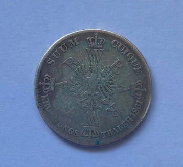 Pruisen. Wilhelm Il. Vereinsthaler 1861 (Zonder