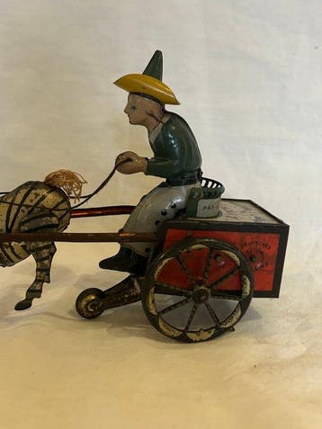 Lehmann - Blikken speelgoed - Zikra Zebra Cart, Unboxed -, Antiek en Kunst, Antiek | Speelgoed
