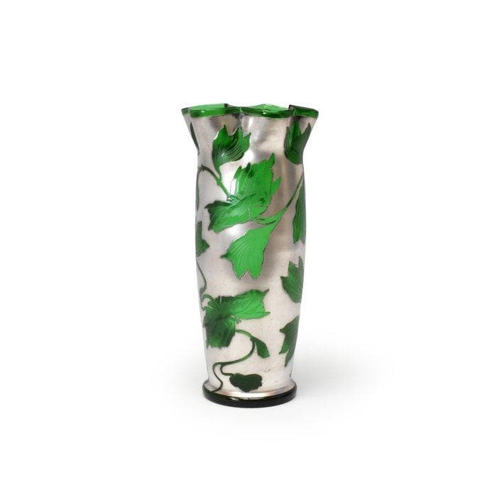 Vase - Verre, Argent - Clematis, Antiek en Kunst, Kunst | Designobjecten