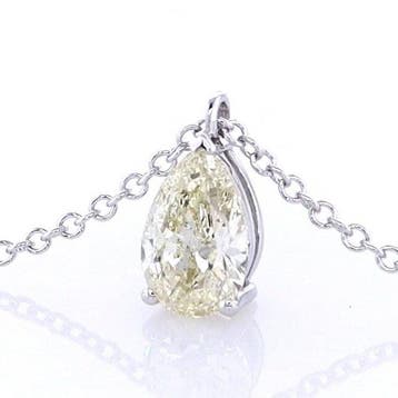 Zonder minimumprijs - Ketting met hanger - 14 karaat Witgoud