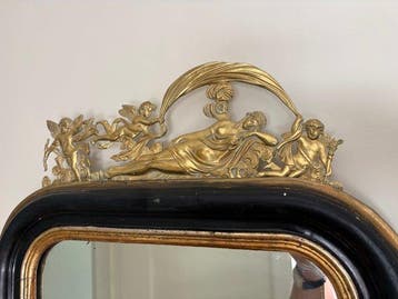Franse herkomst - Spiegel - Verguld brons, spiegelglas,