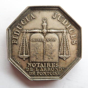 Frankrijk. Jeton en argent Napoléon III. Notaires de, Postzegels en Munten