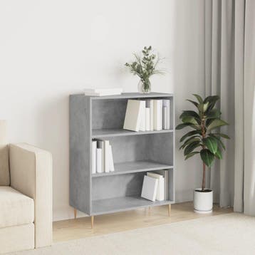 vidaXL Boekenkast 69,5x32,5x90 cm bewerkt hout betongrijs, Verzenden
