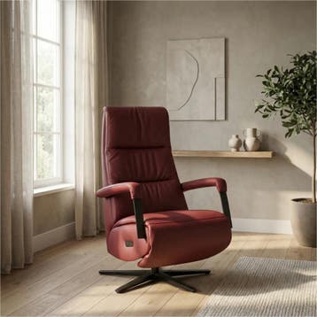 Leren relaxfauteuil met hartbalans Core - Massif Rubino, Ophalen of Verzenden
