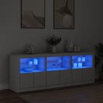 vidaXL Dressoir met LED-verlichting 181,5x37x67 cm wit, Verzenden