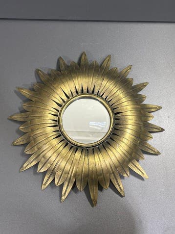 Miroir mural - Métal - Soleil, Antiquités & Art