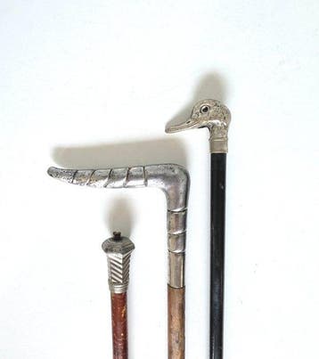 handmade Wandelstok (3) - Hout, Zinklegering - Set van 3