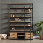 Boekenkast Mangohout Marvin 160x245 cm, Verzenden, Nieuw, Overige houtsoorten, Industriële meubels