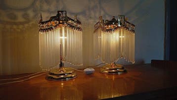 Bureaulamp - Kristal, Messing - Italiaanse lamp