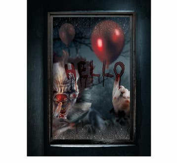 Halloween Raamdecoratie Poster Clown, Verzenden
