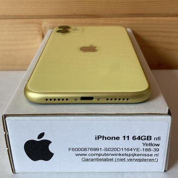 Apple IPhone 11 64GB geel + garantie, Telecommunicatie, Ophalen of Verzenden, Nieuw