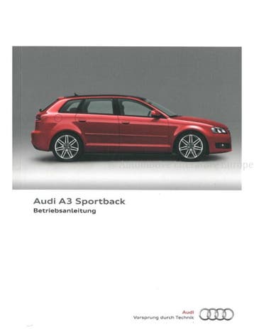 2011 AUDI A3 SPORTBACK INSTRUCTIEBOEKJE DUITS, Autos : Divers, Modes d'emploi & Notices d'utilisation, Ophalen of Verzenden