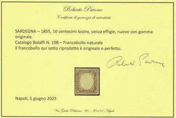 Italiaanse oude staten - Sardinië 1855 - IVe uitgifte - 10, Gestempeld