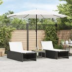 vidaXL Parasol met stalen paal 324x324x247 cm wit, Verzenden, Nieuw