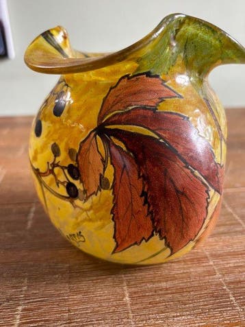 François-Théodore Legras - Vase - Verre - Vase triangulaire