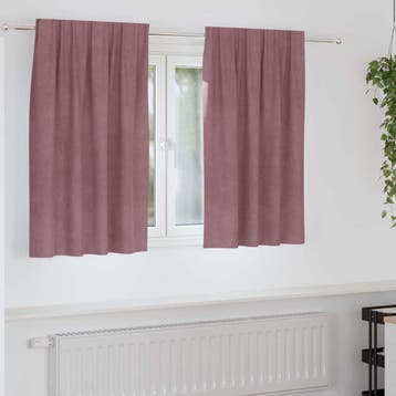 vidaXL Gordijnen 2 st Donkerroze 140 x 140 cm fluweel, Verzenden