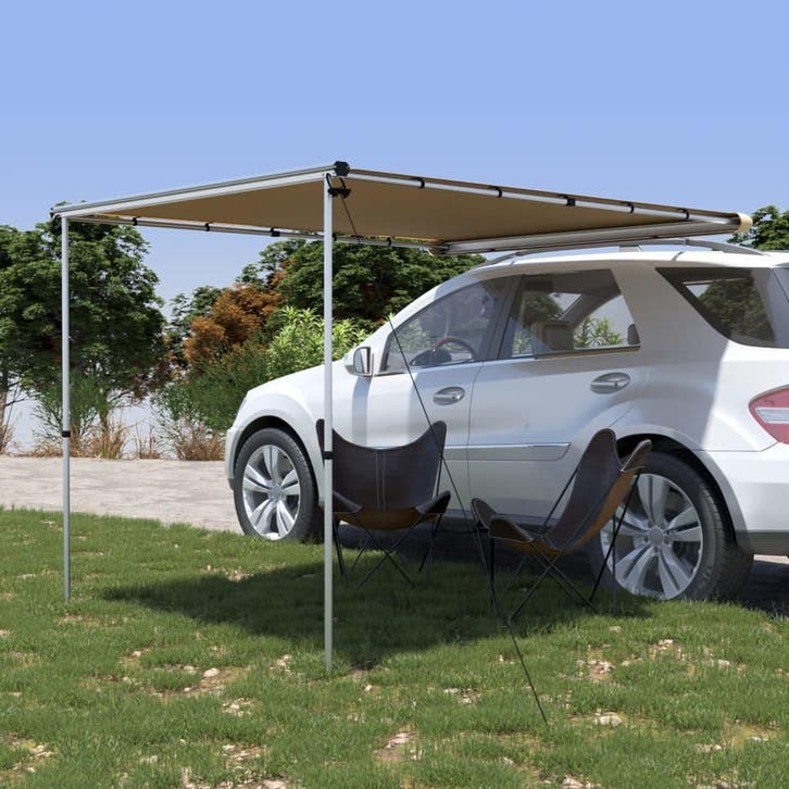 vidaXL Luifel voor camper en caravan 2,4x2,5x2,15 m beige, Caravanes & Camping, Tentes, Envoi
