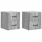 vidaXL Muurbevestigde Nachttafel 2 pcs Grijs sonoma 34,5 x, Huis en Inrichting, Slaapkamer | Nachtkastjes, Verzenden, Nieuw