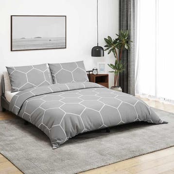 vidaXL Dekbedovertrekset 140x200 cm katoen grijs, Verzenden, Nieuw