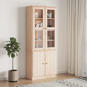 vidaXL Vitrinekast ALTA 77x35x186,5 cm massief grenenhout, Verzenden, Nieuw
