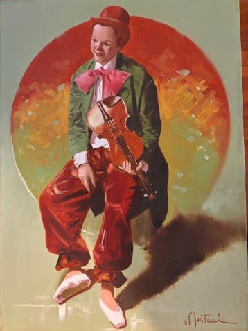 Carlo Montesi (1920) - Il violinista, Antiquités & Art