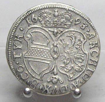 Oostenrijk. Leopold I. 3 Kreuzer 1693, Hall, (Zonder