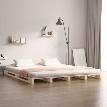 Grenen Palletbed 140x200 | Tweede kansje | OP = OP, Huis en Inrichting, Slaapkamer | Bedden, Verzenden, Klassiek, 140 cm, 200 cm
