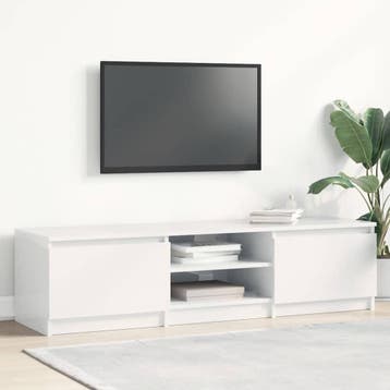vidaXL Tv-meubel 140x40x35,5 cm bewerkt hout hoogglans wit, Verzenden