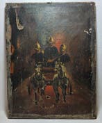 Franse school (XIX) - Pompieri a Cavallo - Sapeurs-Pompiers