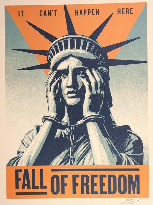 Shepard Fairey (OBEY) (1970) - Fall Of Freedom - It Cant, Antiek en Kunst, Kunst | Tekeningen en Fotografie
