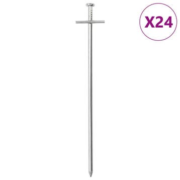 vidaXL Tentharingen 24 st Ø6 mm 23 cm gegalvaniseerd staal, Verzenden