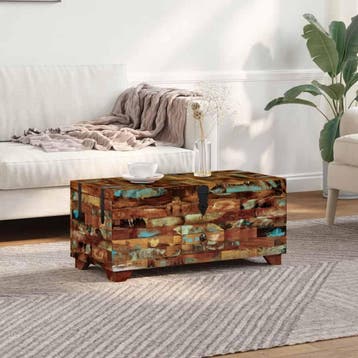 vidaXL Salontafel kist 80x40x35 cm massief gerecycled hout, Verzenden, Nieuw