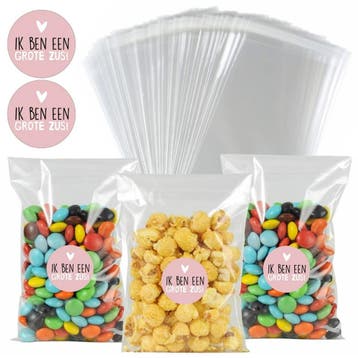 Cellofaan Zakjes met Stickers - 10x15 cm - Transparant - Ik, Divers, Verzenden