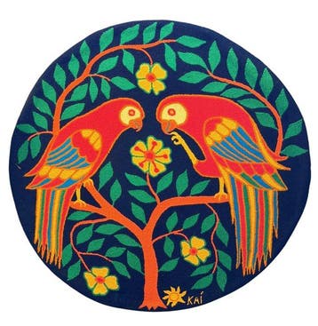 Ambachtelijk tapijt - Wandtapijt - 100 cm - 100 cm -