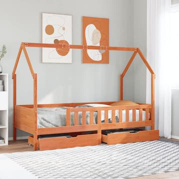 vidaXL Kinderbedframe met lades 80x200 cm massief grenenhout, Verzenden, Nieuw