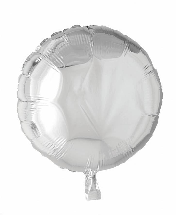 Helium Ballon Rond Zilver 46cm leeg, Hobby en Vrije tijd, Feestartikelen, Nieuw, Verzenden