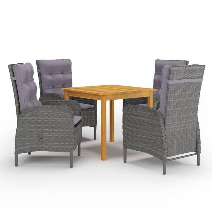 vidaXL 5-delige Tuinset grijs, Jardin & Terrasse, Ensembles de jardin, Envoi